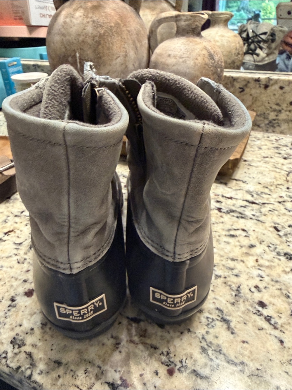 Sperry women’s Gray Suede and Rubber Insulated Boots